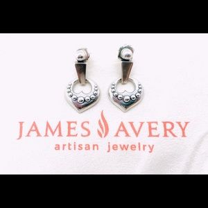 James Avery Door Knocker Bead Open Heart Earrings